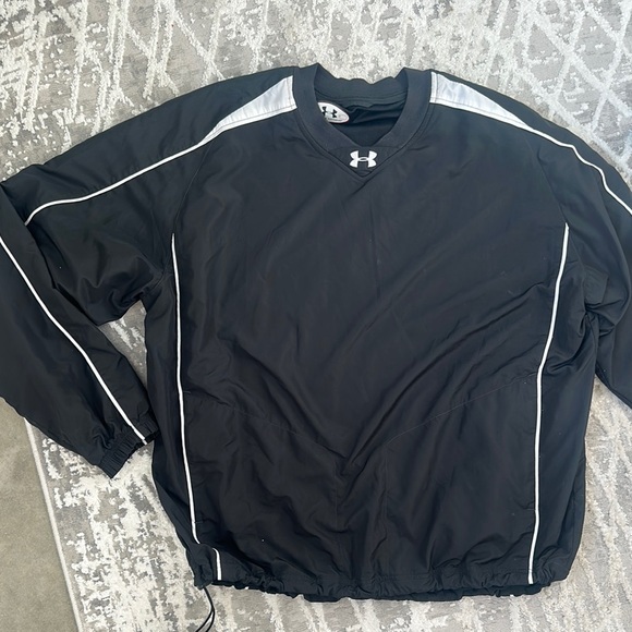 Under Armour jacket black and White Windbreaker size large - Picture 1 of 9